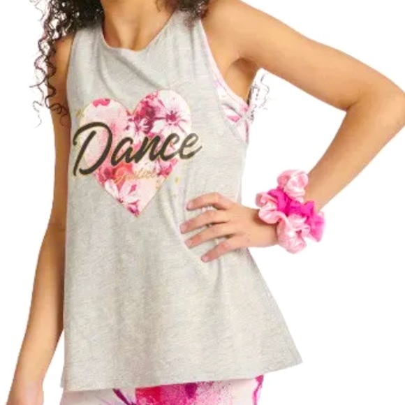 NWT! JUSTICE GIRLS “Dance” TANK WITH BUILT IN BRA🩷 Size:XL 16/18 - Picture 12 of 12